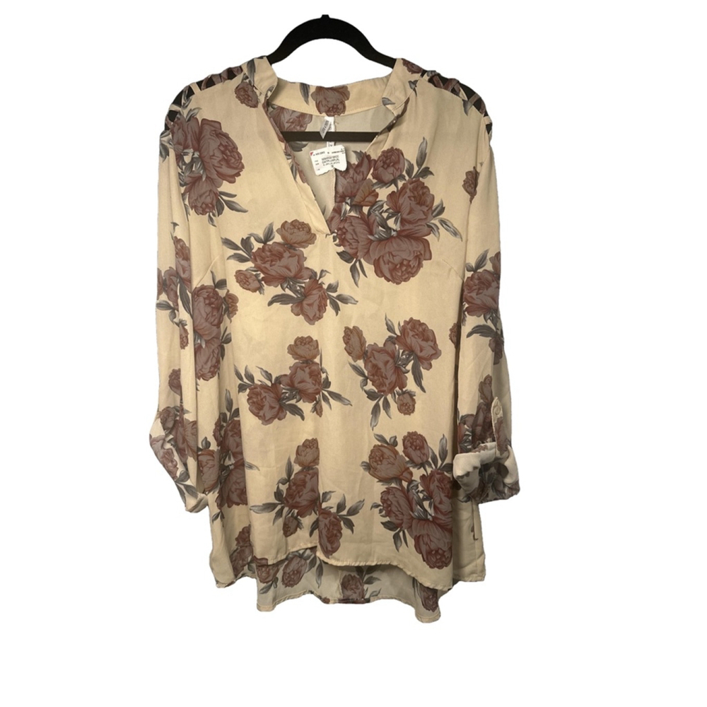 LIVE 4 TRUTH Size 1X Sheet Floral Blouse